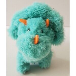 Kid Connection Dinosaur Plush 6" Turquoise Walks Sounds Roars Interactive Cute